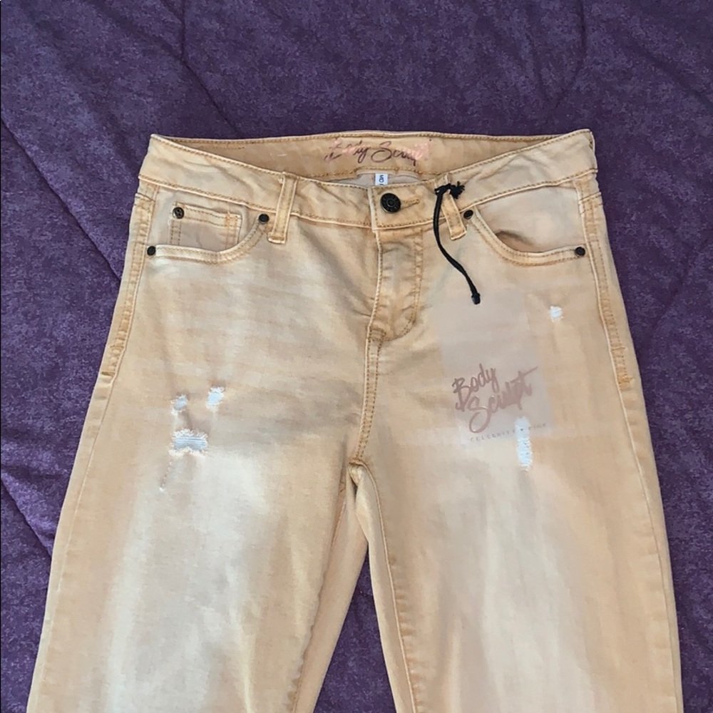 Yellow ombré body sculpting jeans